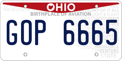 OH license plate GOP6665