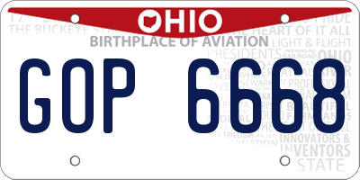 OH license plate GOP6668