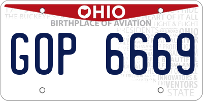 OH license plate GOP6669