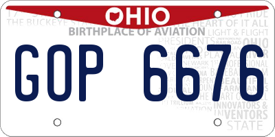 OH license plate GOP6676