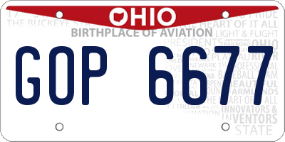 OH license plate GOP6677