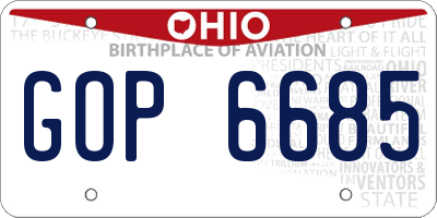 OH license plate GOP6685
