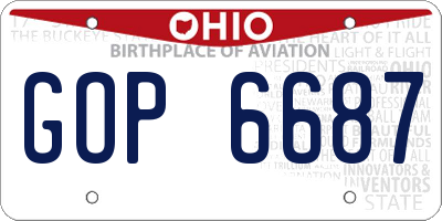 OH license plate GOP6687