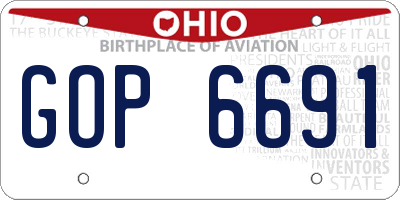 OH license plate GOP6691