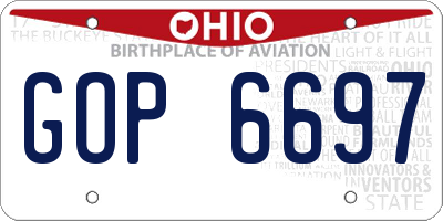 OH license plate GOP6697
