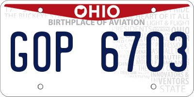 OH license plate GOP6703