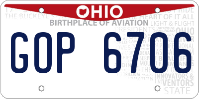 OH license plate GOP6706