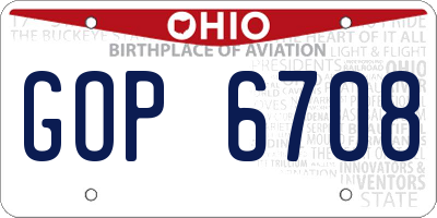 OH license plate GOP6708