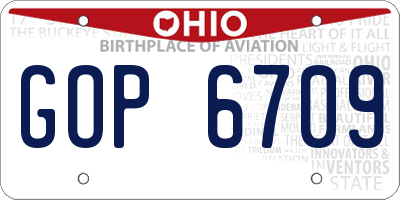 OH license plate GOP6709