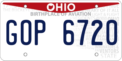 OH license plate GOP6720