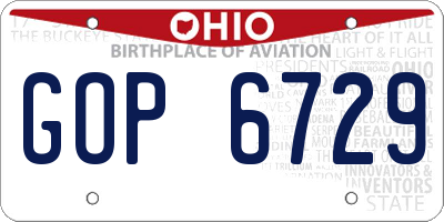 OH license plate GOP6729