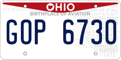 OH license plate GOP6730