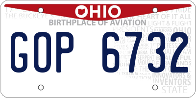 OH license plate GOP6732