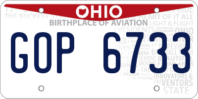 OH license plate GOP6733