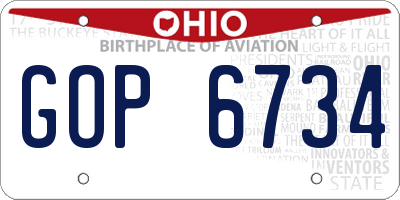 OH license plate GOP6734