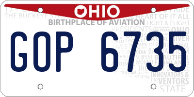 OH license plate GOP6735
