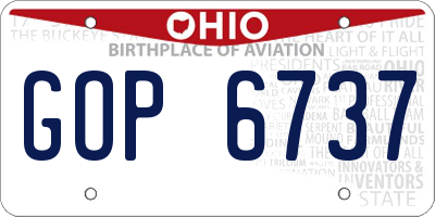 OH license plate GOP6737
