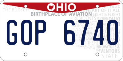 OH license plate GOP6740