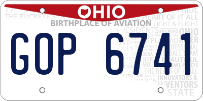 OH license plate GOP6741
