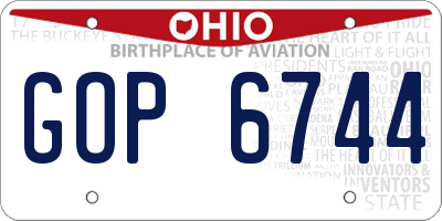 OH license plate GOP6744
