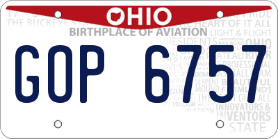 OH license plate GOP6757
