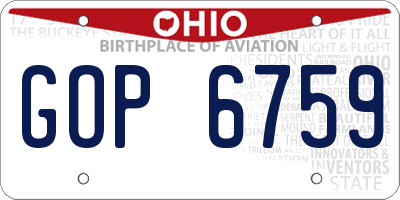 OH license plate GOP6759