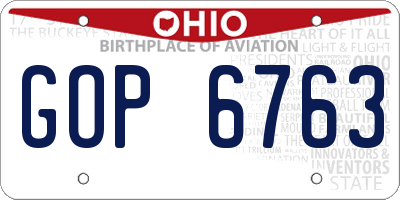 OH license plate GOP6763