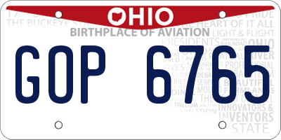 OH license plate GOP6765