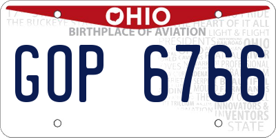 OH license plate GOP6766
