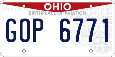 OH license plate GOP6771