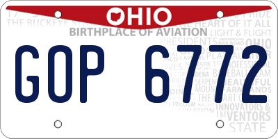 OH license plate GOP6772