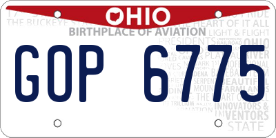 OH license plate GOP6775