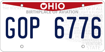 OH license plate GOP6776