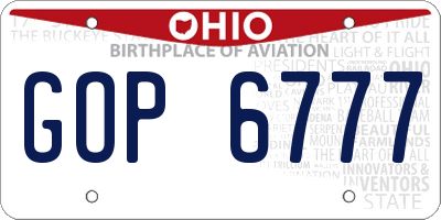 OH license plate GOP6777