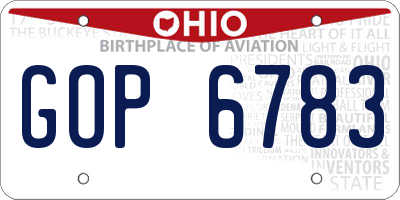 OH license plate GOP6783
