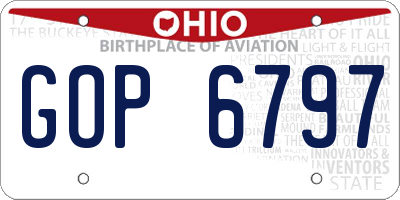 OH license plate GOP6797