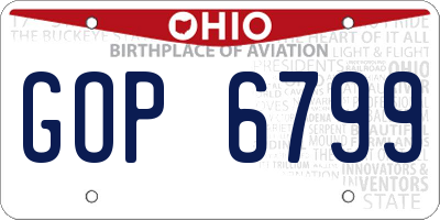 OH license plate GOP6799