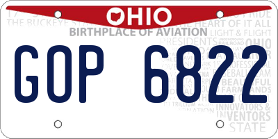 OH license plate GOP6822