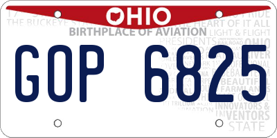 OH license plate GOP6825