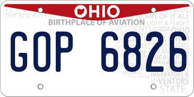 OH license plate GOP6826