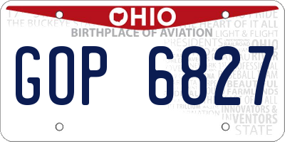 OH license plate GOP6827