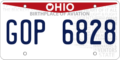 OH license plate GOP6828