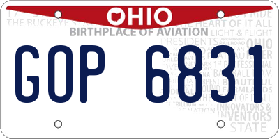 OH license plate GOP6831