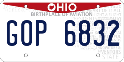 OH license plate GOP6832