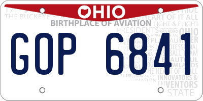 OH license plate GOP6841