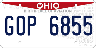 OH license plate GOP6855