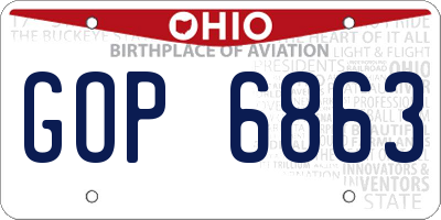 OH license plate GOP6863