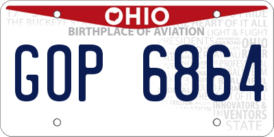 OH license plate GOP6864
