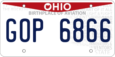 OH license plate GOP6866