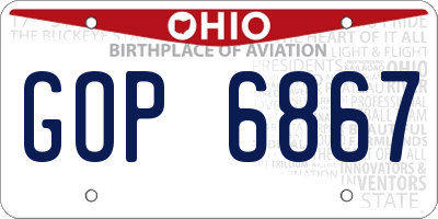 OH license plate GOP6867